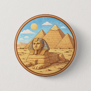 Badge Rond 5 Cm Sphinx d'Égypte