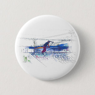 Badge Rond 5 Cm Spinning the Deck - Stunt Scooter