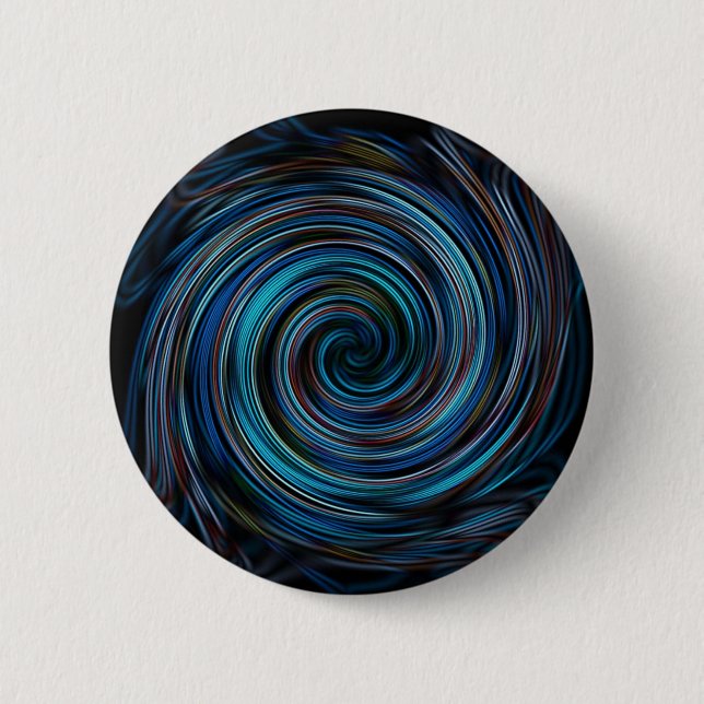 Badge Rond 5 Cm Spirale bleue de vortex (Devant)