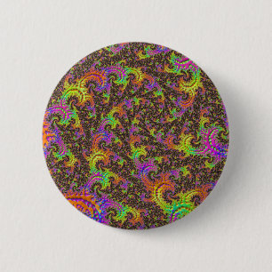 Badge Rond 5 Cm Spirale colorée flashy Abstrait Digital Fractal