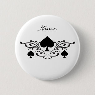 Badge Rond 5 Cm Spirale noire de style tatouage Spiral Spades Thun