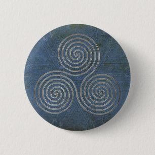 Badge Rond 5 Cm spirale triple celtique - argent antique d'OneLine