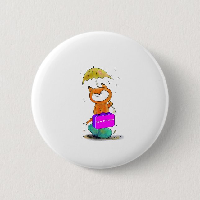 Badge Rond 5 Cm spire n neuter cat (Devant)