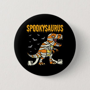 Badge Rond 5 Cm Spookysaurus Halloween Éffrayant T Rex Dinosaur