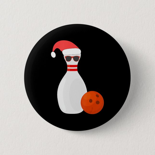 Badge Rond 5 Cm Sports Christmas Bowling - Snowman Bowling (Devant)
