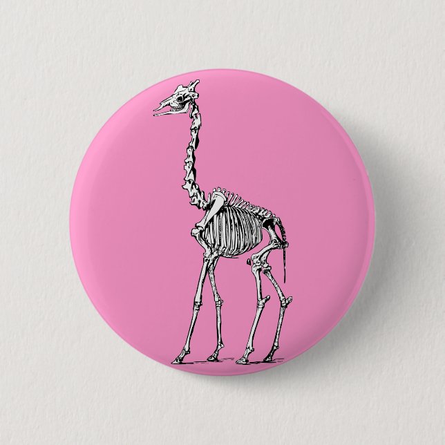 Badge Rond 5 Cm Squelette de girafe (Devant)