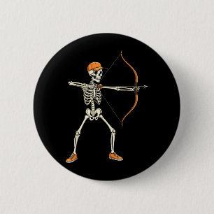 Badge Rond 5 Cm Squelette de tir à l'arc Halloween drôle pour homm