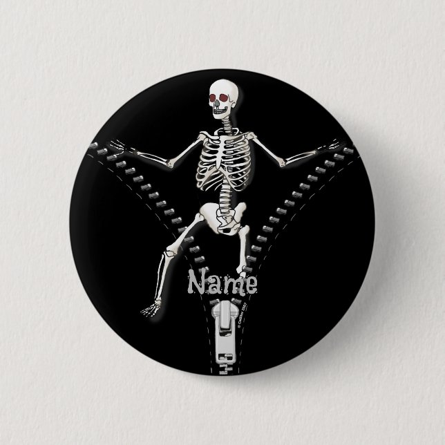 Badge Rond 5 Cm Squelette de Zipper (Devant)