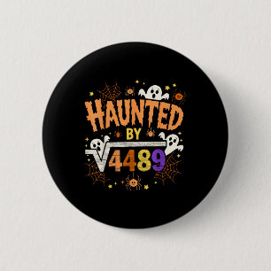 Badge Rond 5 Cm Squelette d'Halloween ensorcelé Numéro Six Sept en