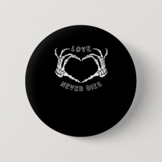 Badge Rond 5 Cm Squelette Mains Coeur Drôle & Classique