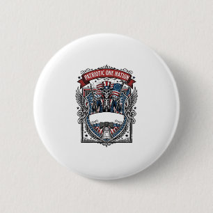 Badge Rond 5 Cm Squelette oncle Sam patriotique Squelette patriote