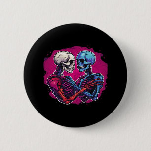 Badge Rond 5 Cm Squelette traditionnel américain tenant main tatou