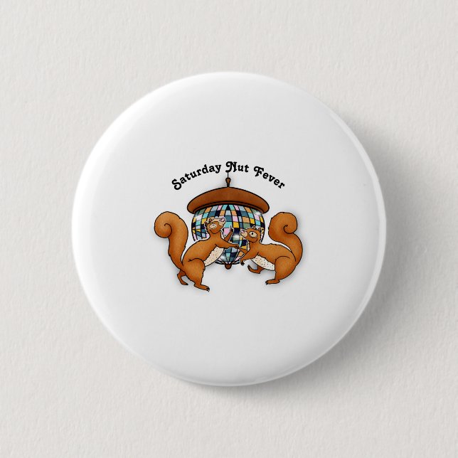 Badge Rond 5 Cm Squirrels Disco Funny Party  (Devant)