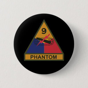 Badge Rond 5 Cm SSI - 9e division blindée avec bande de nom