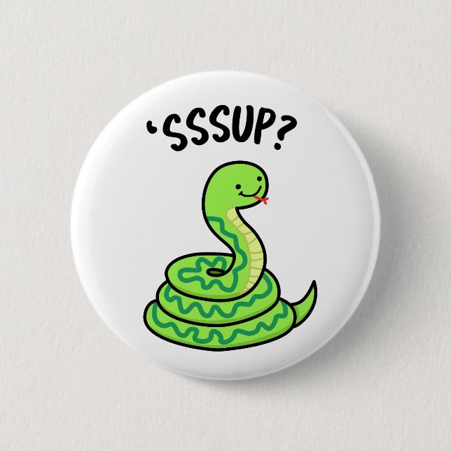 Badge Rond 5 Cm Sssup Funny Hisser Snake Pun (Devant)