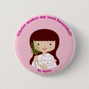 Badge Rond 5 Cm St Agnès