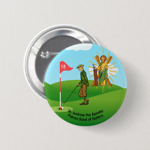 Badge Rond 5 Cm St. Andrew et Dapper Homme Golfer