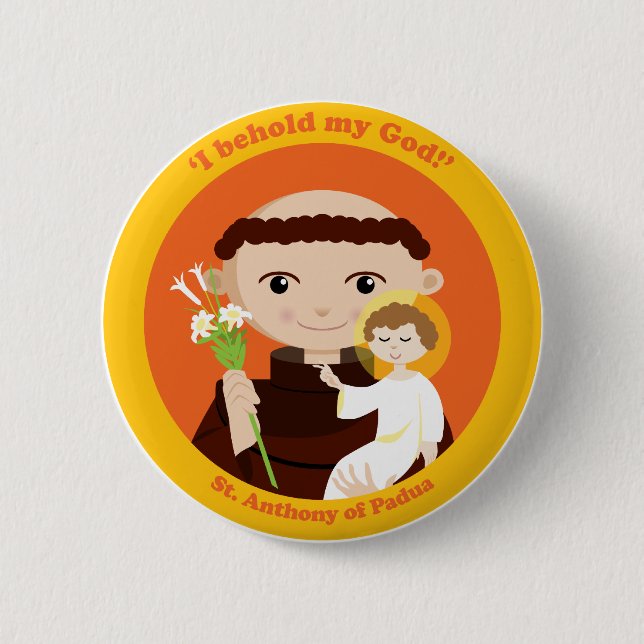 Badge Rond 5 Cm St Anthony de Padoue (Devant)
