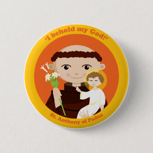 Badge Rond 5 Cm St Anthony de Padoue