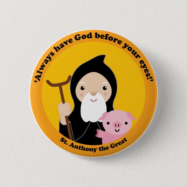 Badge Rond 5 Cm St Anthony le grand (Devant)