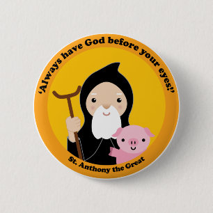 Badge Rond 5 Cm St Anthony le grand