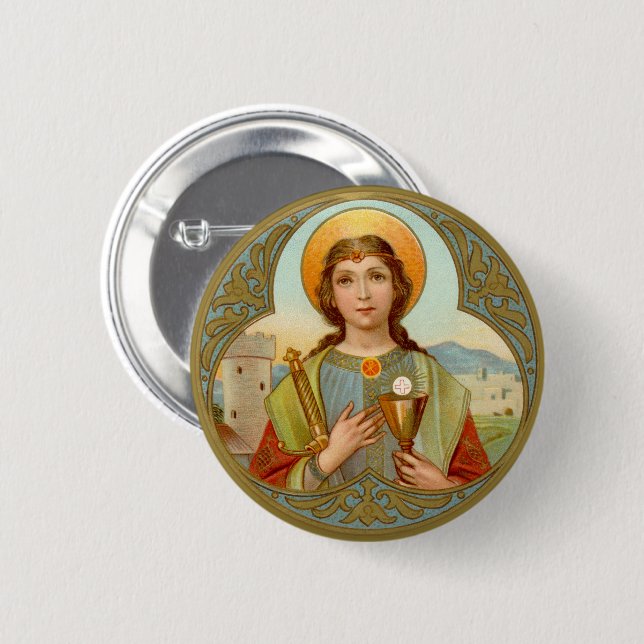 Badge Rond 5 Cm St. Barbara (BK 001) (Devant & derrière)