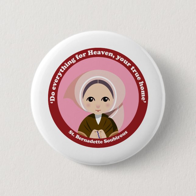 Badge Rond 5 Cm St Bernadette Soubirous (Devant)