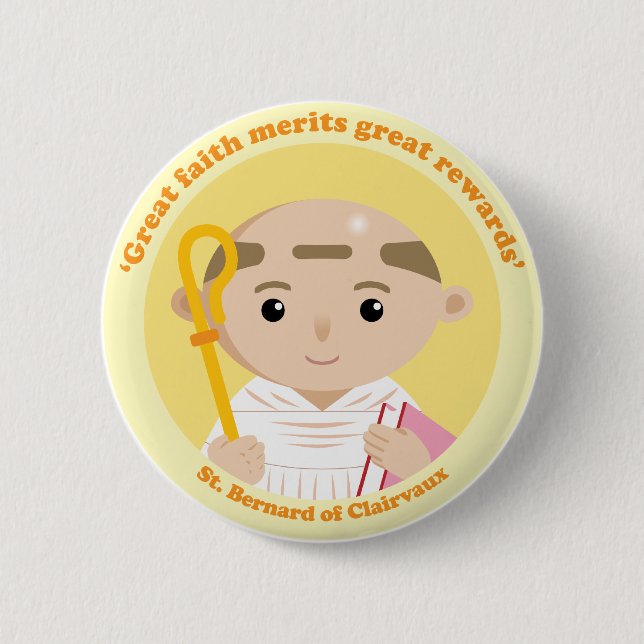 Badge Rond 5 Cm St Bernard de Clairvaux (Devant)