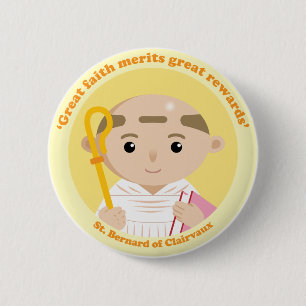 Badge Rond 5 Cm St Bernard de Clairvaux