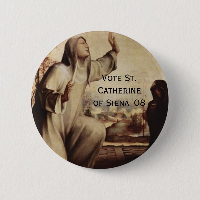 Badge Rond 5 Cm St Catherine de Sienne "08 (Devant)