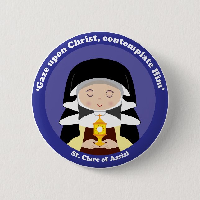 Badge Rond 5 Cm St Clare d'Assisi (Devant)