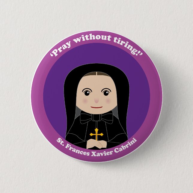 Badge Rond 5 Cm St Frances Xavier Cabrini (Devant)