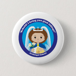 Badge Rond 5 Cm St Gabriel Arkhangel