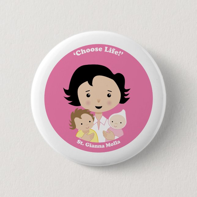 Badge Rond 5 Cm St Gianna Molla (Devant)