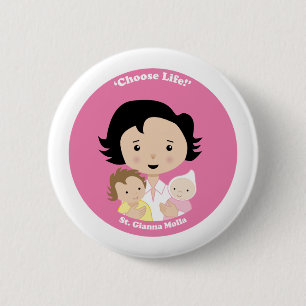 Badge Rond 5 Cm St Gianna Molla