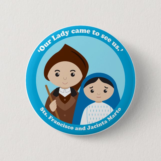 Badge Rond 5 Cm St. Jacinta et St. Francisco Marto (Devant)
