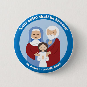Badge Rond 5 Cm St Joachim et St Anne