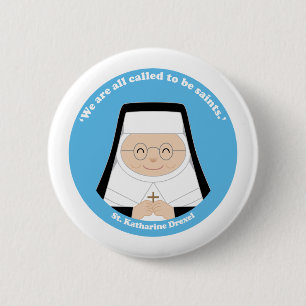 Badge Rond 5 Cm St Katharine Drexel