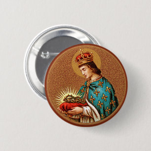 Badge Rond 5 Cm St. Louis IX (Détail ; "Médaillon" uniquement ; BK