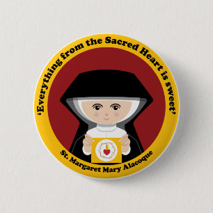 Badge Rond 5 Cm St Margaret Mary Alacoque