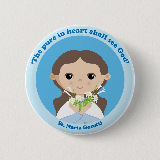 Badge Rond 5 Cm St Maria Goretti (Devant)