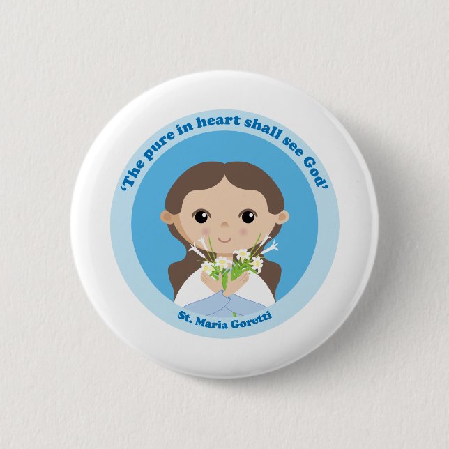 Badge Rond 5 Cm St Maria Goretti (Devant)