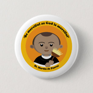Badge Rond 5 Cm St Martin de Porres