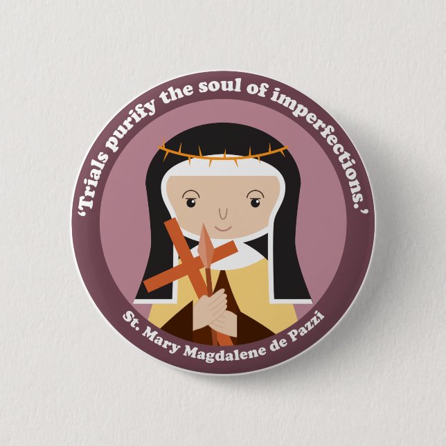 Badge Rond 5 Cm St Mary Magdalene de Pazzi (Devant)