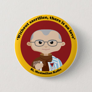 Badge Rond 5 Cm St Maximilian Kolbe