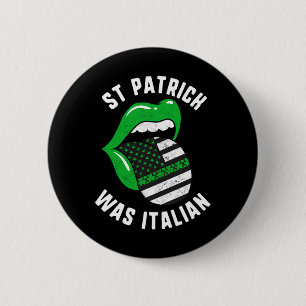 Badge Rond 5 Cm St Patrick Était Italien Lièvres Vertes Usa Drapea
