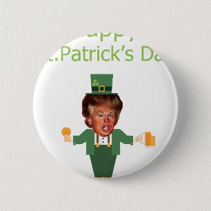 Badge Rond 5 Cm st patrick trump leprechaun