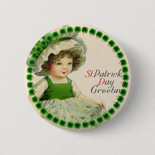 Badge Rond 5 Cm St Patrick's Day Little Irish Girl