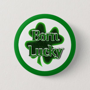 Badge Rond 5 Cm St. Patrick's Day Né Lucky