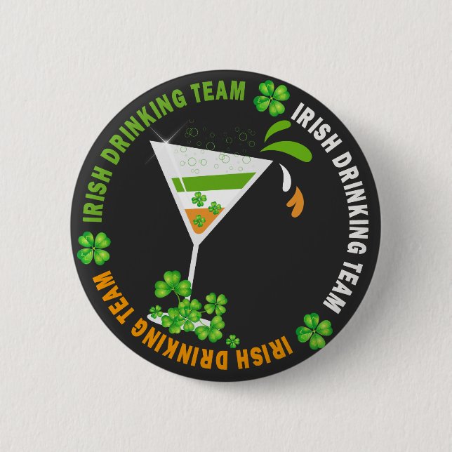 Badge Rond 5 Cm St. Patricks Day Shamrock Cocktail Button (Devant)